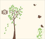 硅藻泥花纹 树