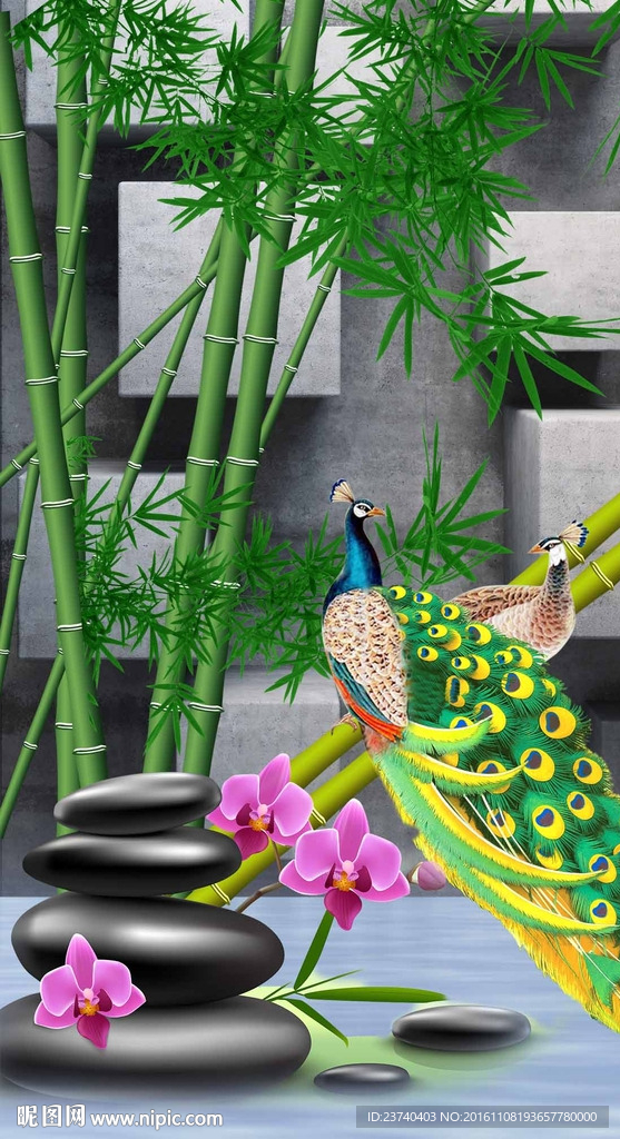 3d竹子玄关