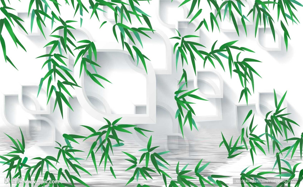 电视背景墙 竹报平安
