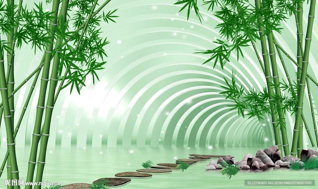 3d背景墙竹子