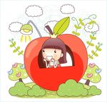 苹果中的美女人物