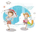 夏日海边情侣人物