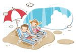 夏日沙滩暮光浴