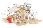 夏日沙滩旅游素材