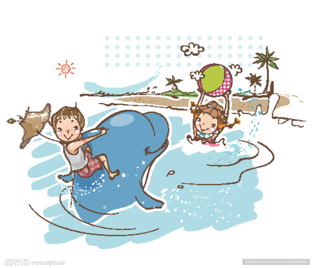 夏日海上运动人物