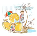 夏日橙汁人物素材