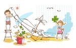 沙滩海滩人物素材