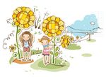 向日葵人物素材