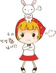 卡通生气小美女素材