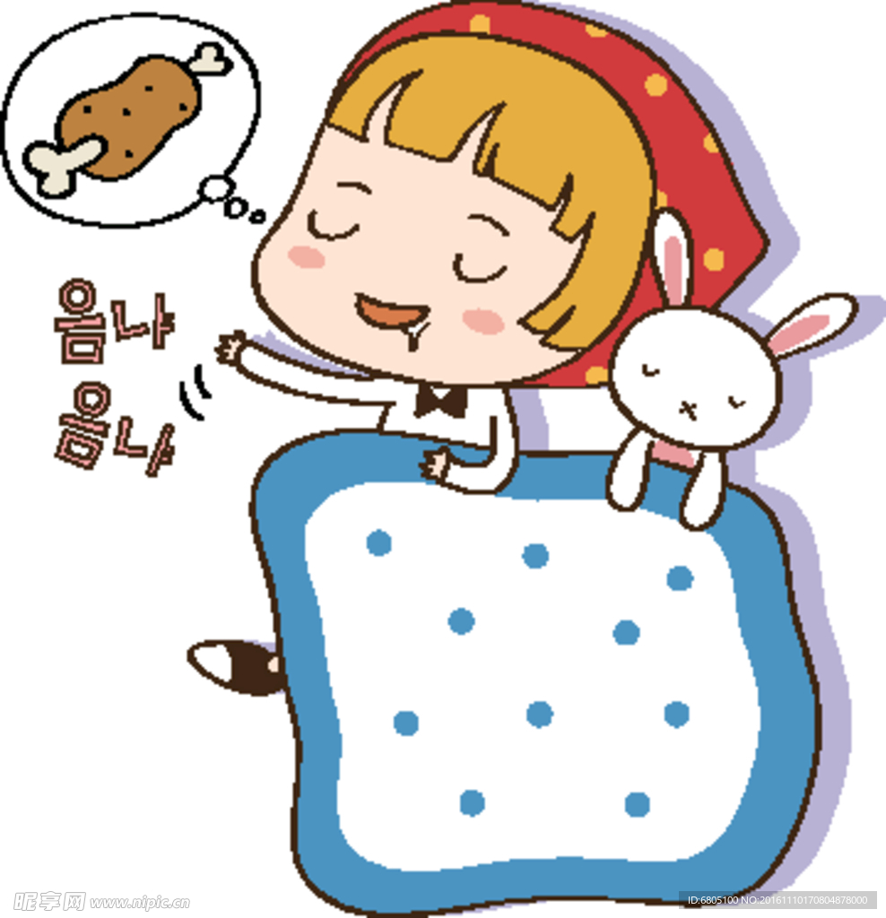 睡梦中的卡通人物素材