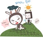 田地卡通兔子素材