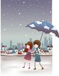 情侣户外城市漫步
