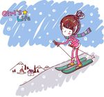 卡通人物滑雪