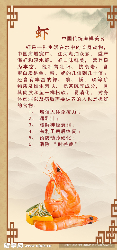 虾海报虾的介绍功效作用