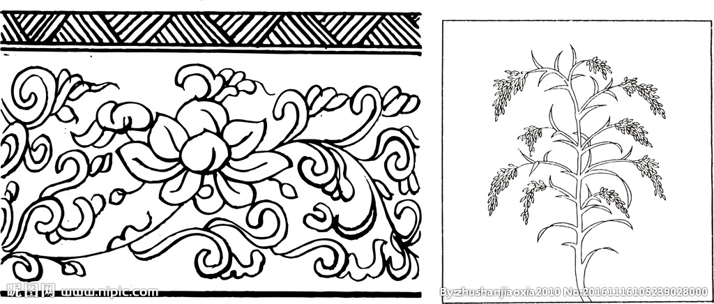 古典花纹边框 植物