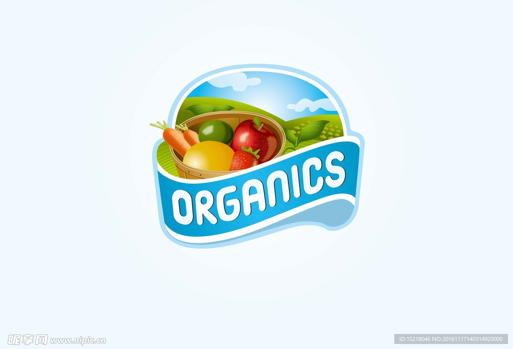 有机物蔬菜水果logo 标志