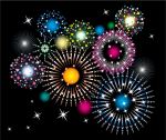 节日烟花礼花夜空矢量素材