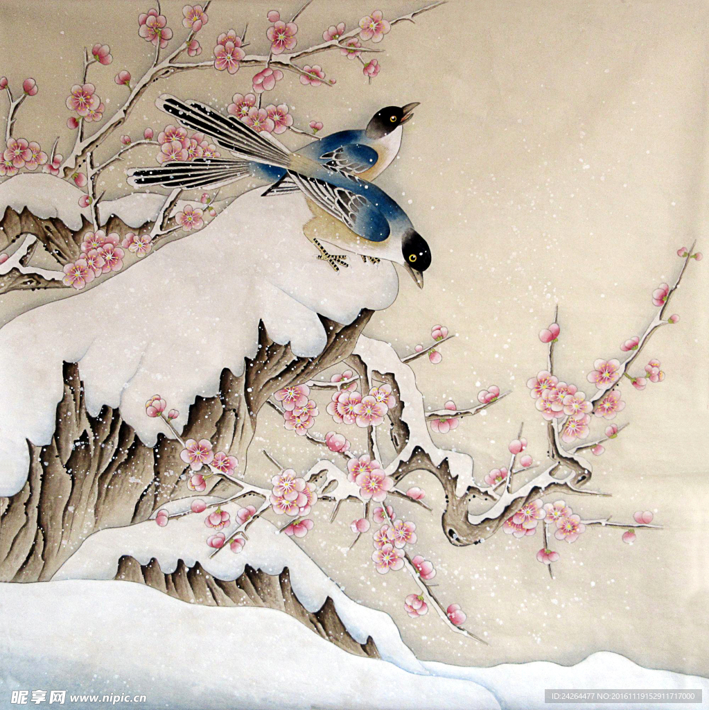国画瑞雪图