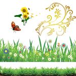 花草 向日葵 金色 花纹