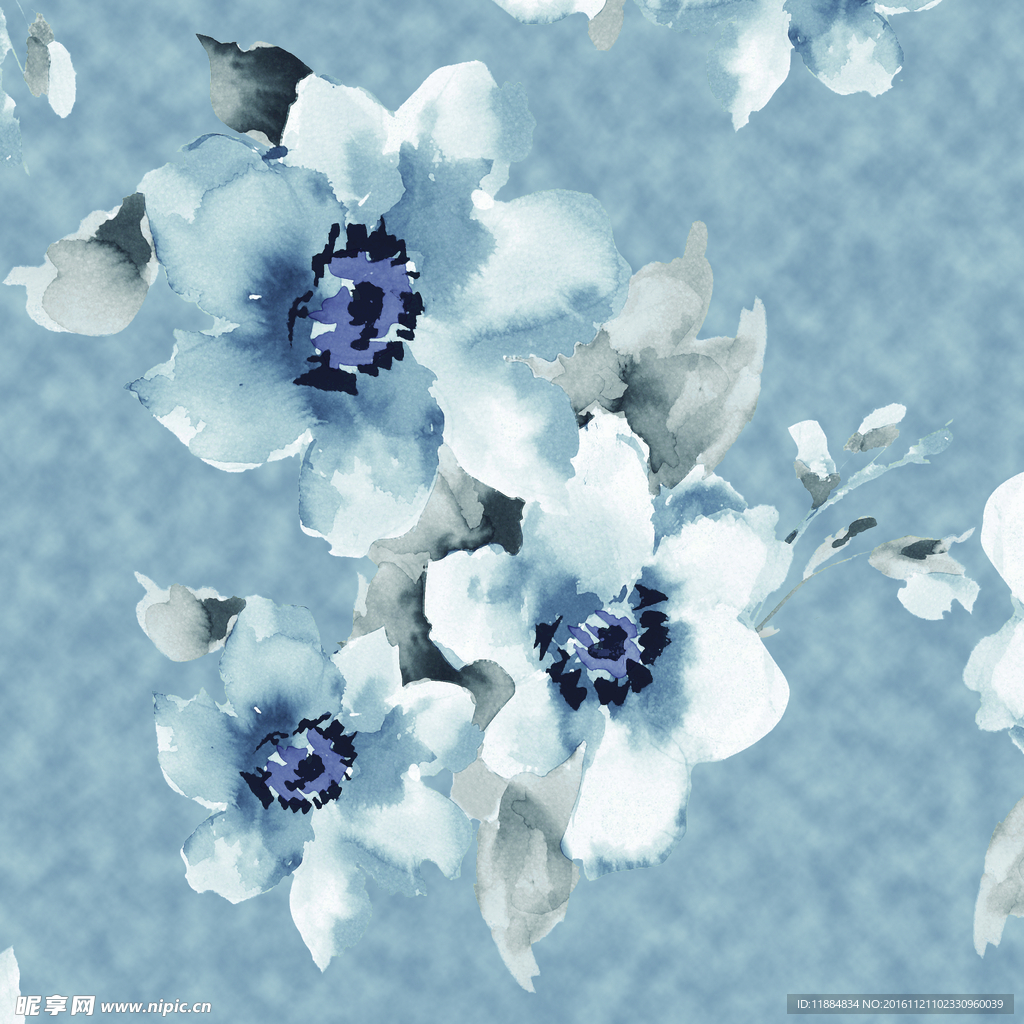 水彩花纹