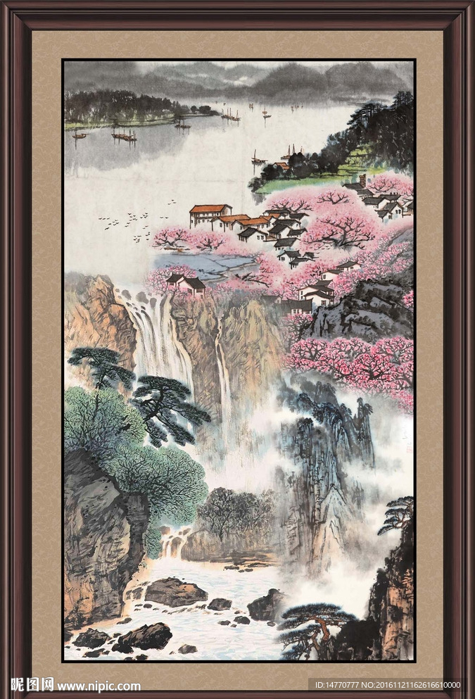 竖幅山水画