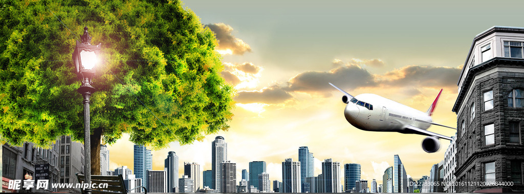 现代商务banner背景
