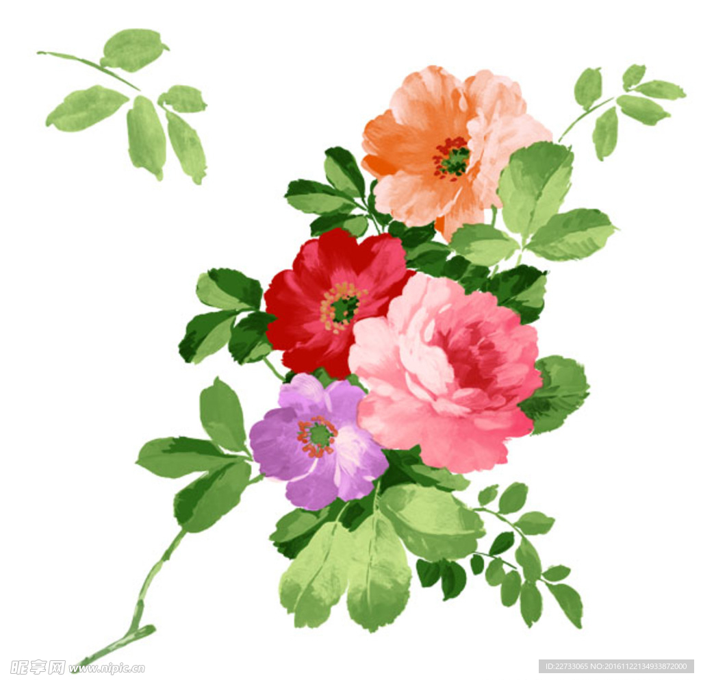 水墨花朵psd素材