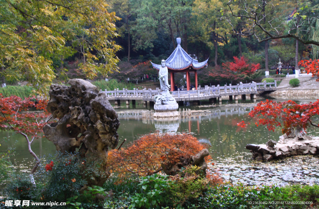 栖霞山红叶 栖霞古寺