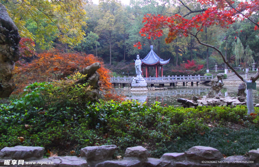 栖霞山红叶 栖霞古寺