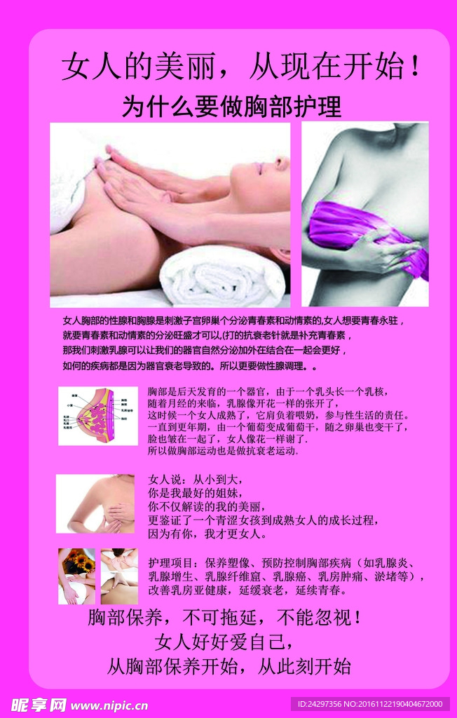 美容胸部保养海报