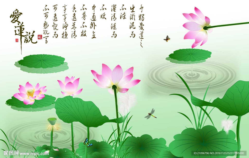 荷花背景墙
