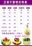 蛋糕价格表