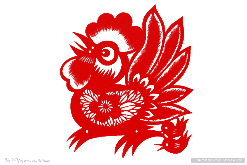 剪纸鸡
