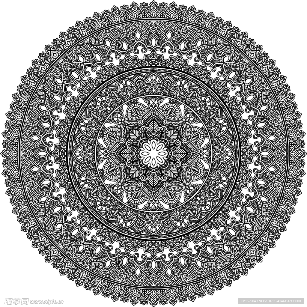 白描花纹
