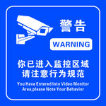 监控警告牌