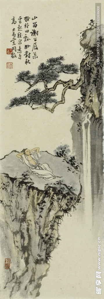 周毅国画高士山水
