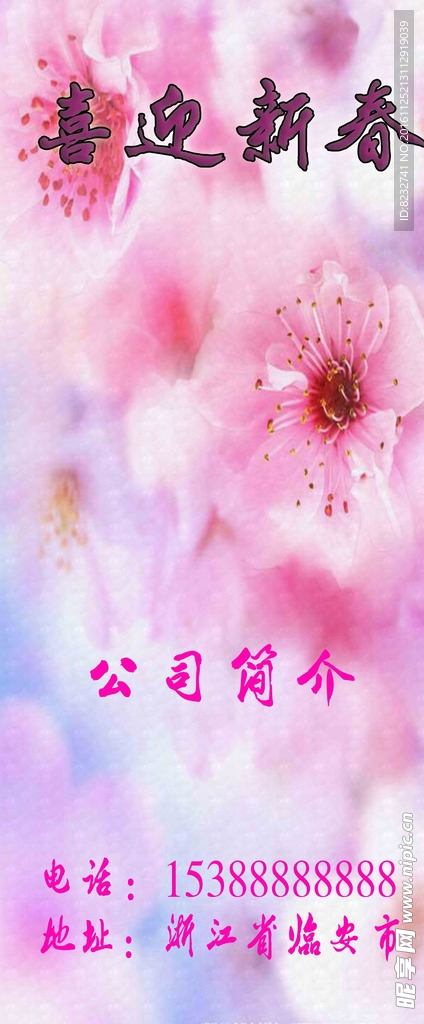 桃花 鲜花 展架 易拉宝 春天