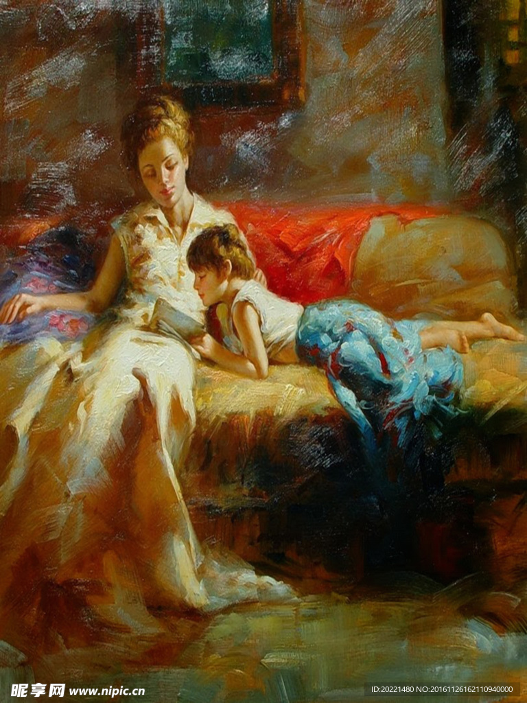 油画  装饰画 无框画 美女