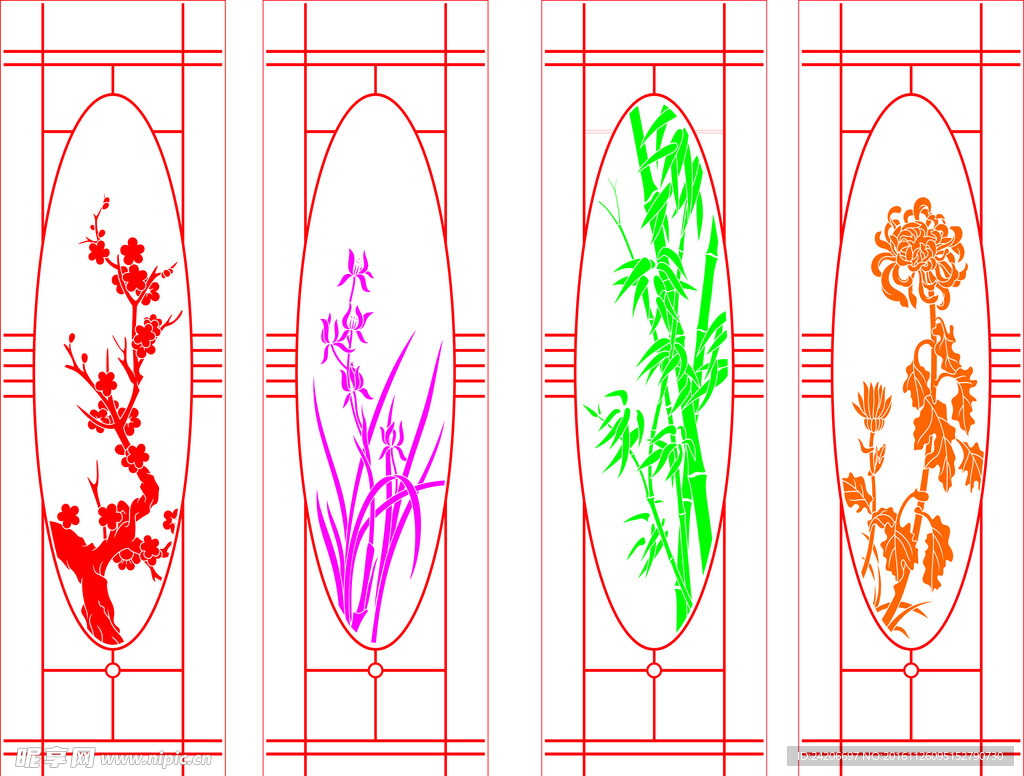 矢量四季植物图