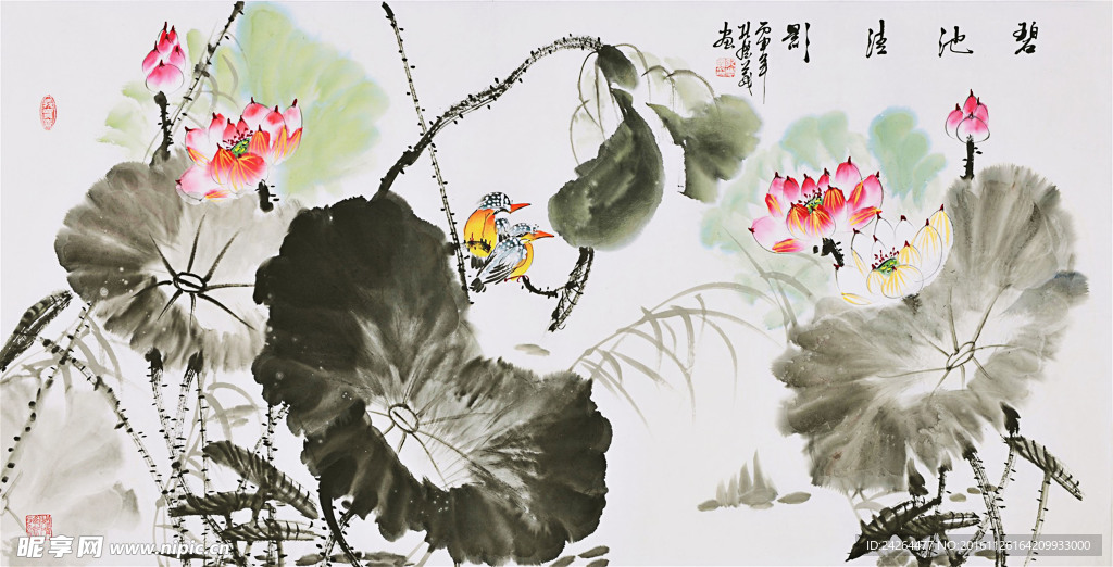 水墨荷花