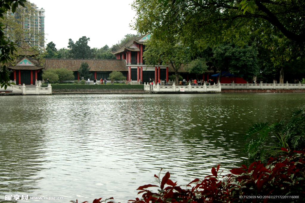 湖边湖水