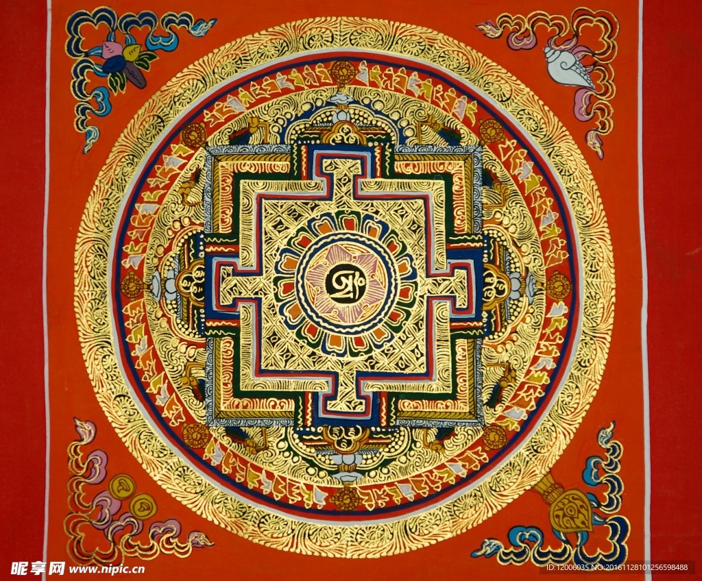 会闪光的金色年画
