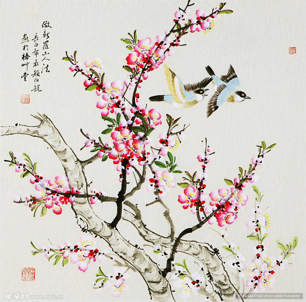 工笔桃花