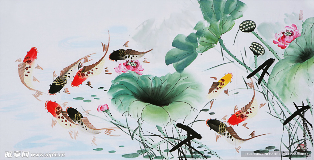 国画荷花
