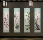 梅兰竹菊无框画 客厅背景画
