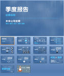 蓝色工作报告季度报告PPT