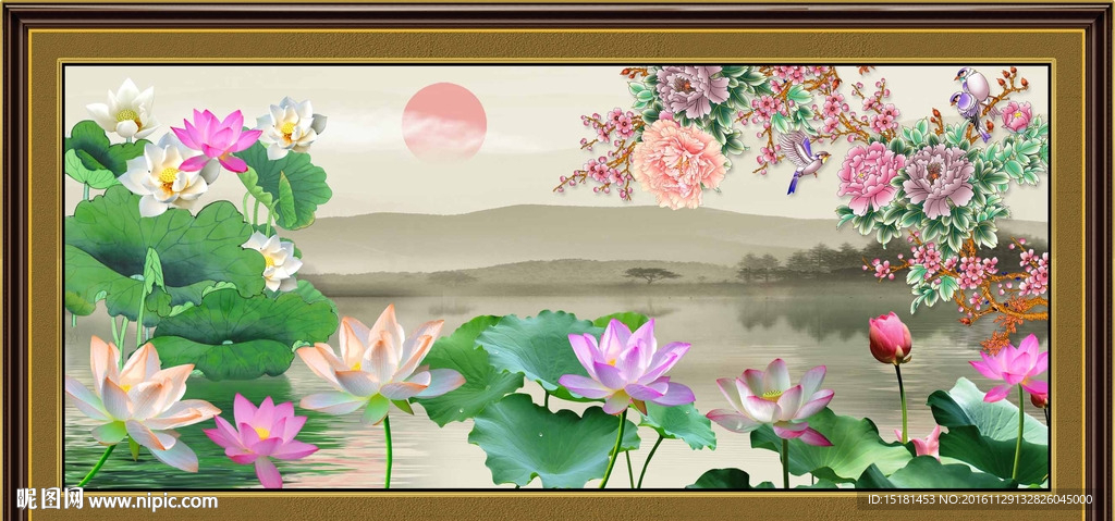 荷花图 花开富贵