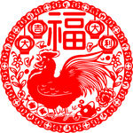 公鸡剪纸