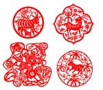羊剪纸 福字