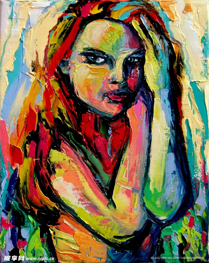 油画 装饰画 无框画 美女